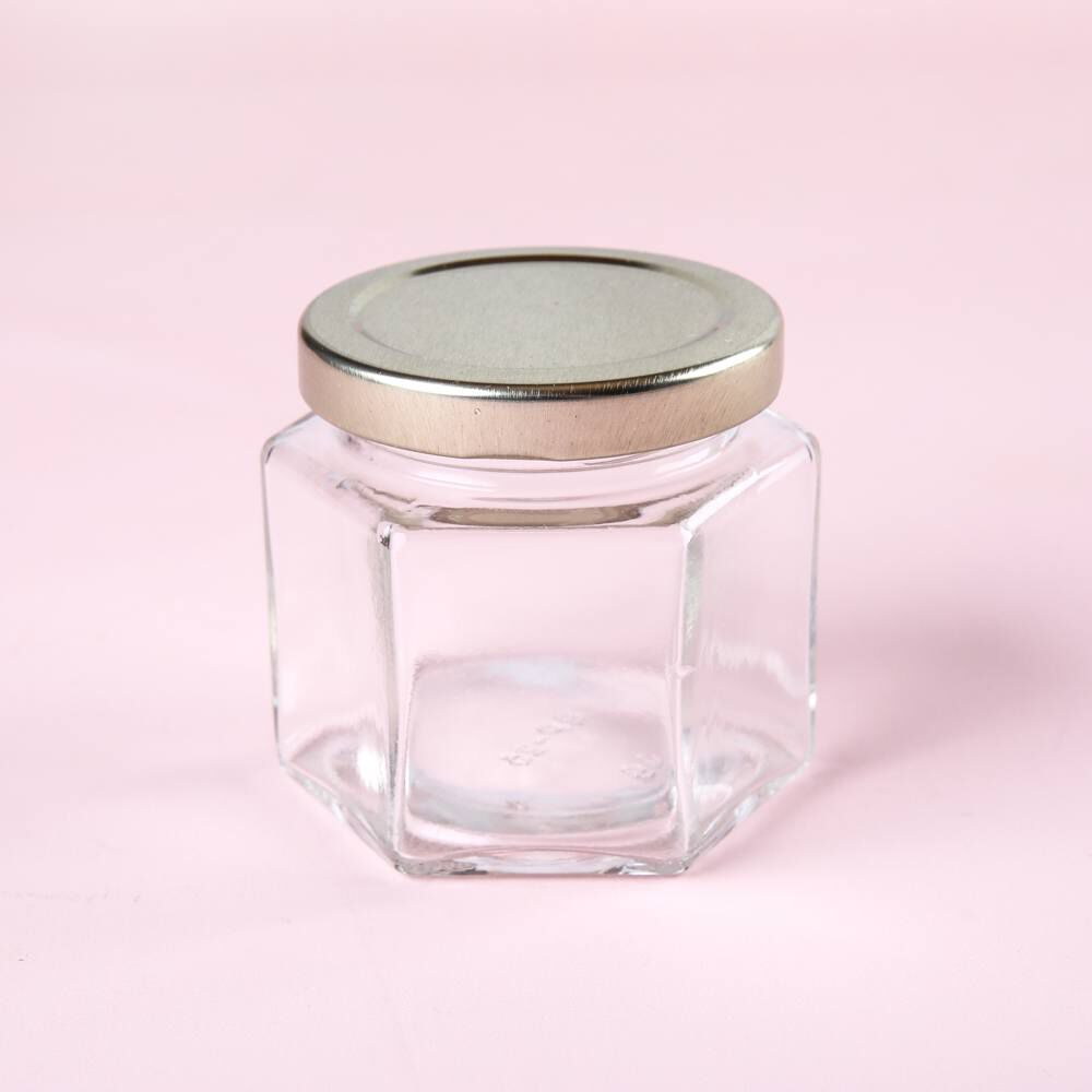 6.4 oz. Clear Glass Hexagonal Jar