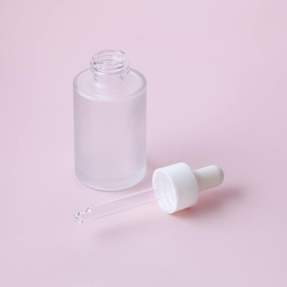 1 oz Frosted Glass Bottle with White Dropper - 1