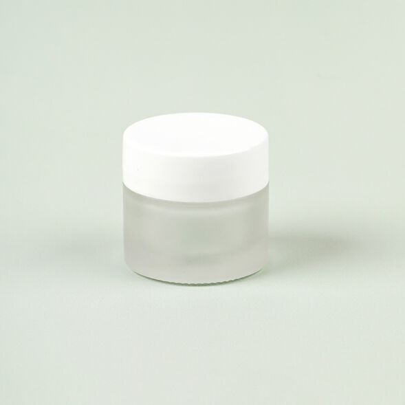 8 mL Frosted Glass Jar with White Cap