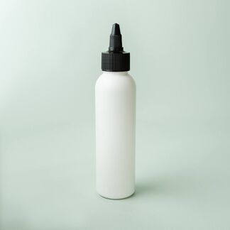 4 oz White Cosmo Bottle with Black Twist Cap - 1