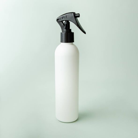 8 oz White Cosmo Bottle with Black Trigger Spray Cap