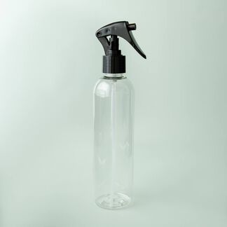 8 oz Clear Cosmo Bottle with Black Trigger Spray Cap - 10