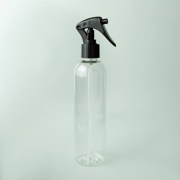 8 oz Clear Cosmo Bottle with Black Trigger Spray Cap