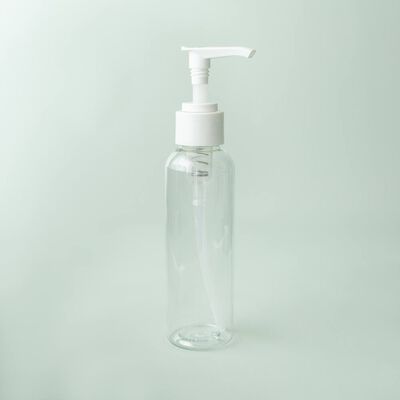 4 oz Clear Cosmo Bottle with White Pump Top