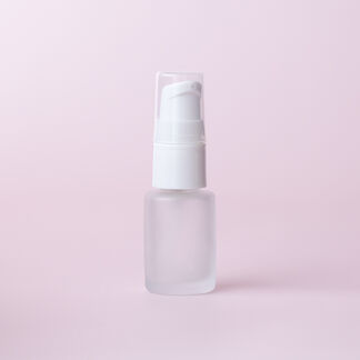 0.5 oz Frosted Glass Bottle with White Treatment Pump - 4