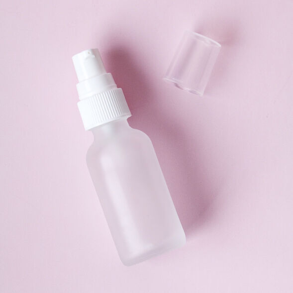 1 oz Frosted Glass Bottle with Serum Pump Cap