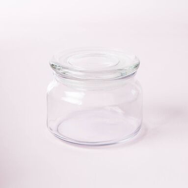 8 oz Clear Tall Glass Jar with White Lid