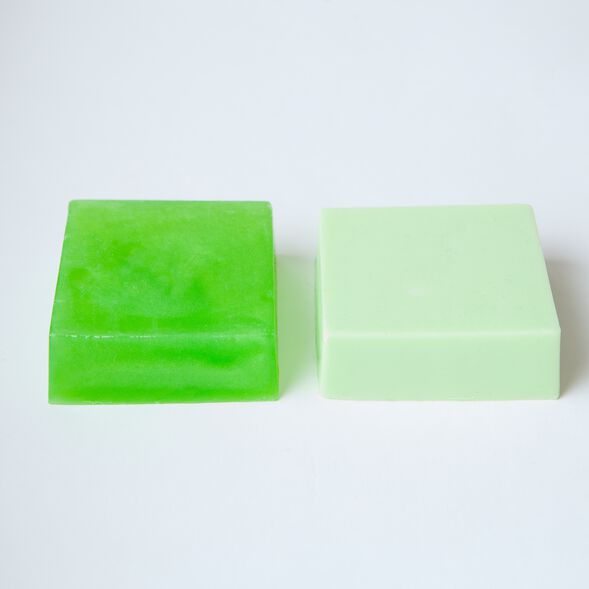 Two Kermit Green Color Blocks for Soap Making