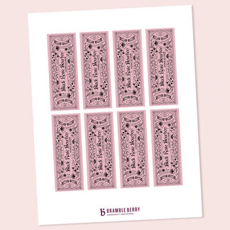 Printable Black Rose Bourbon Candle Label