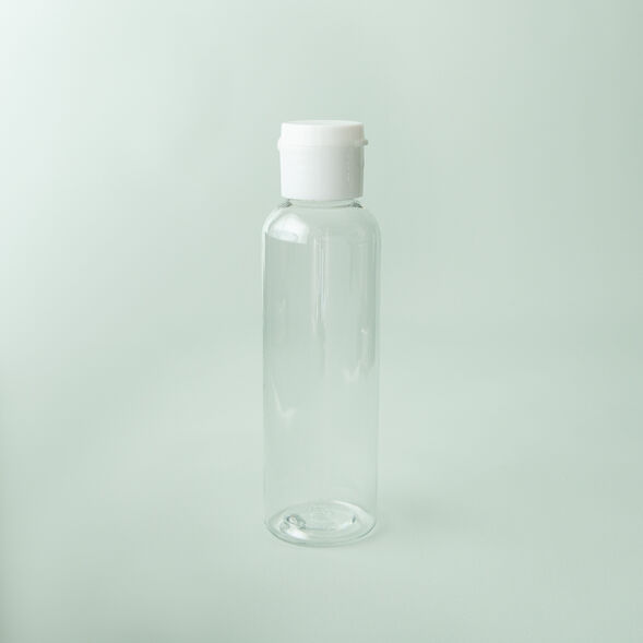 4 oz Clear Cosmo Bottle with White Flip Cap