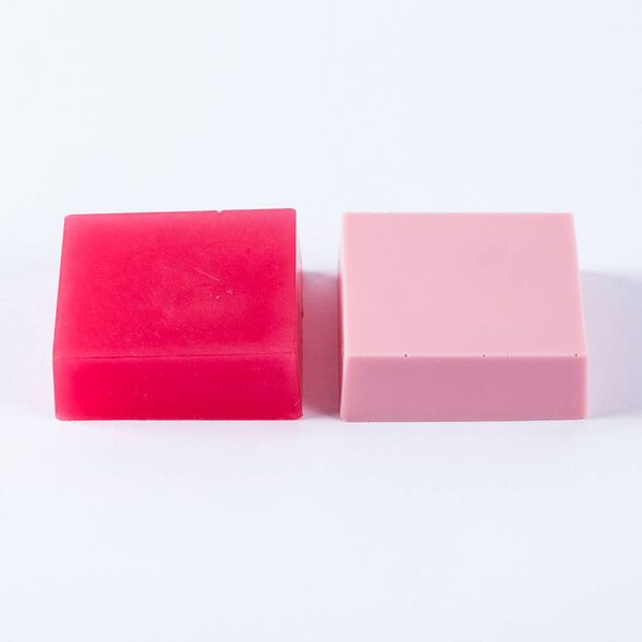 Two Magenta Color Blocks for Soap Making