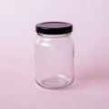 4 oz Clear Glass Jar with Black Lid - 4 Jars