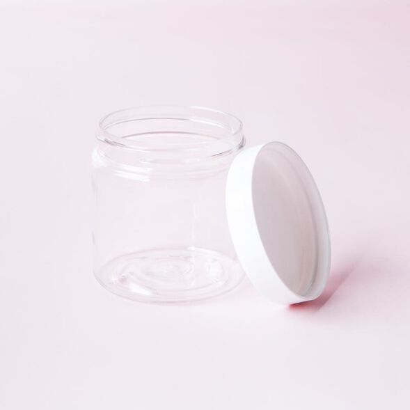 4 oz Clear Jar with White Cap - 1