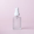 1 oz Frosted Glass Bottle with White Treatment Pump - 4