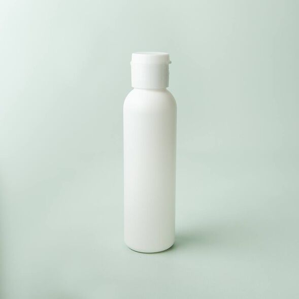 4 oz White Cosmo Bottle with White Flip Cap