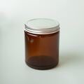 4 oz Amber Glass Jar with Silver Lid - 1