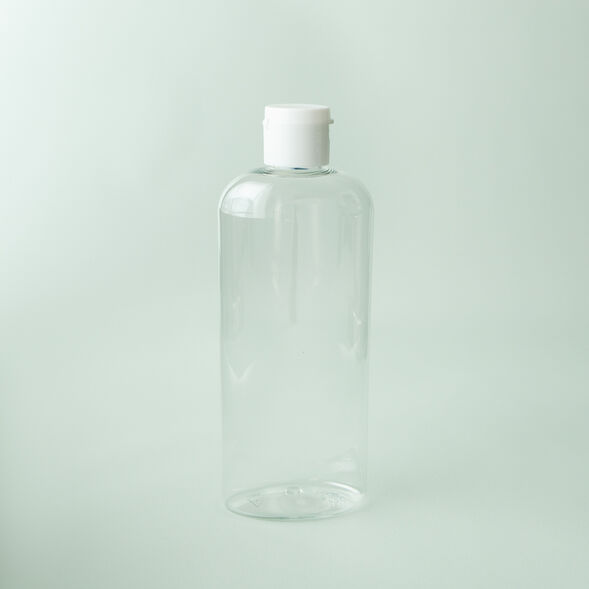 8 oz Clear Oval Bottle with White Flip Cap
