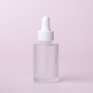 1 oz Frosted Glass Bottle with White Dropper - 4