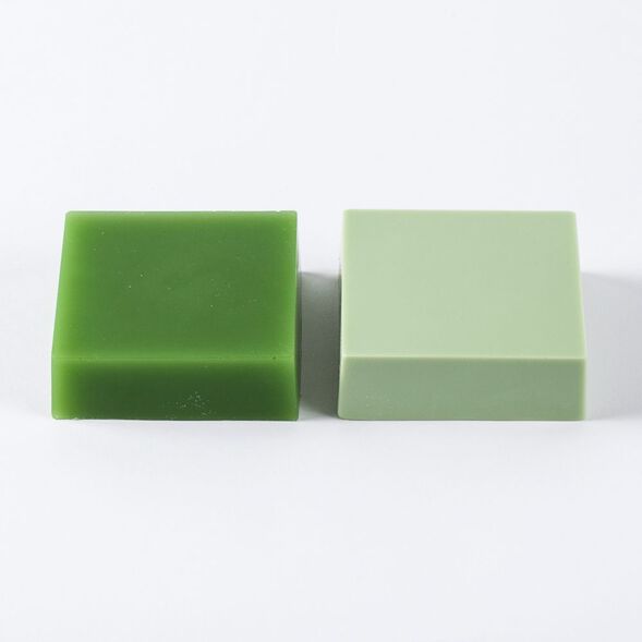 Two Green Chrome Color Blocks for Soap Making