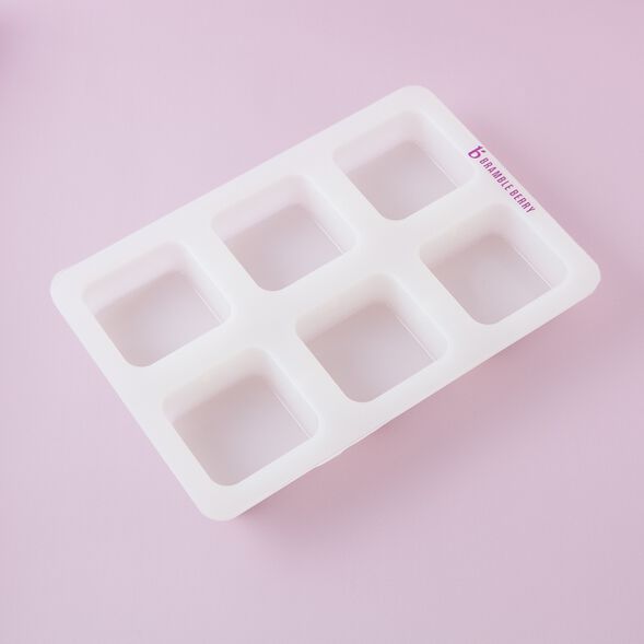 6 Cavity Silicone Square Mold for Soap Making