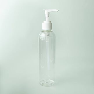8 oz Clear Cosmo Bottle with White Pump Top - 10