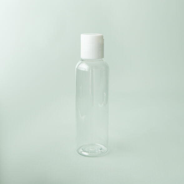4 oz Clear Cosmo Bottle with White Disc Cap