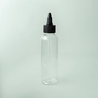 4 oz Clear Cosmo Bottle with Black Twist Cap - 10