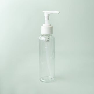 4 oz Clear Cosmo Bottle with White Pump Top - 10
