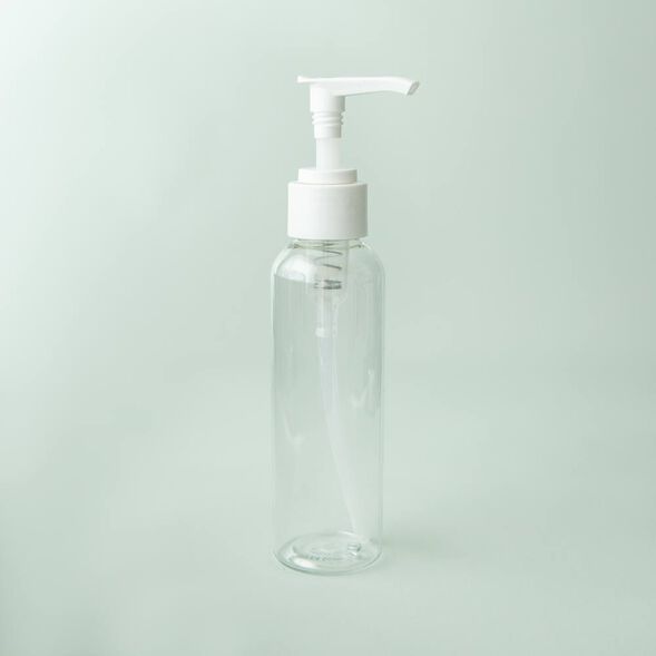 4 oz Clear Cosmo Bottle with White Pump Top