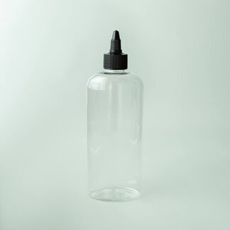 8 oz Clear Bottle with Black Twist Cap - 10