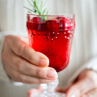 Cranberry cocktail in a glass