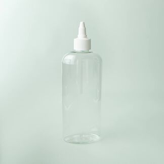 8 oz Clear Bottle with White Twist Cap - 10