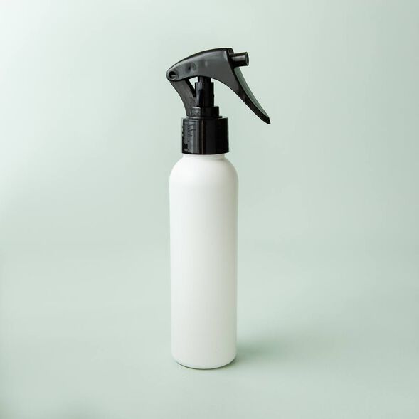 4 oz White Cosmo Bottle with Black Trigger Spray Cap