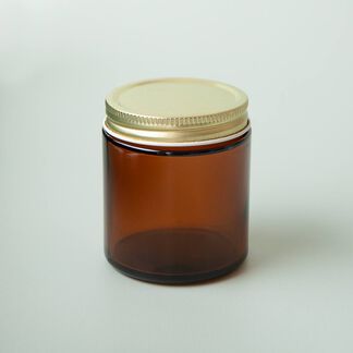 4 oz Amber Glass Jar with Gold Lid - 4
