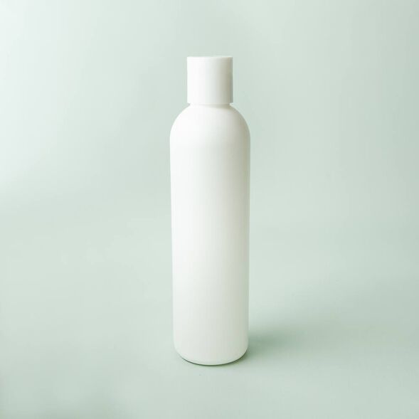 8 oz White Cosmo Bottle with White Disc Cap
