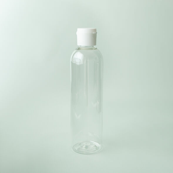 8 oz Clear Cosmo Bottle with White Flip Cap