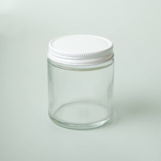 4 oz Clear Glass Jar with White Lid - 4
