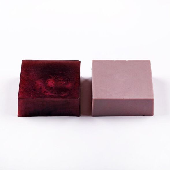 Two Blackberry Color Blocks for Soap Making