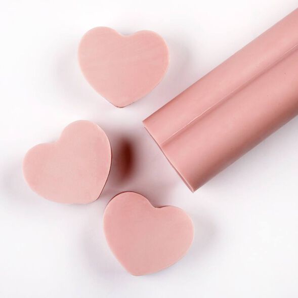 Two Pieces of a Large Heart Silicone Column Mold for Soap Making
