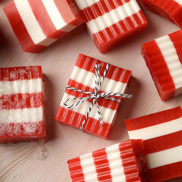 Candy Cane Soap Project