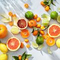 Sliced citrus fruit