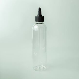 8 oz Clear Cosmo Bottle with Black Twist Cap - 10
