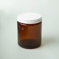 9 oz Amber Glass Jar with White Lid - 4