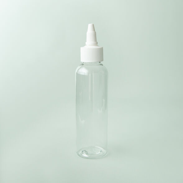 4 oz Clear Cosmo Bottle with White Twist Cap