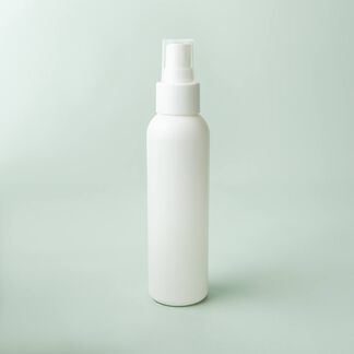 4 oz White Cosmo Bottle with White Pump Spray Cap - 10