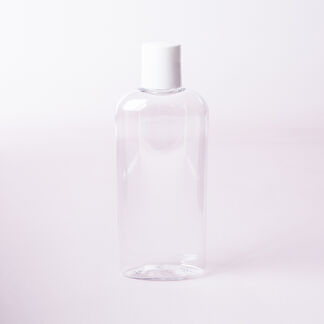 4 oz Clear Bottle with White Disc Cap - 1