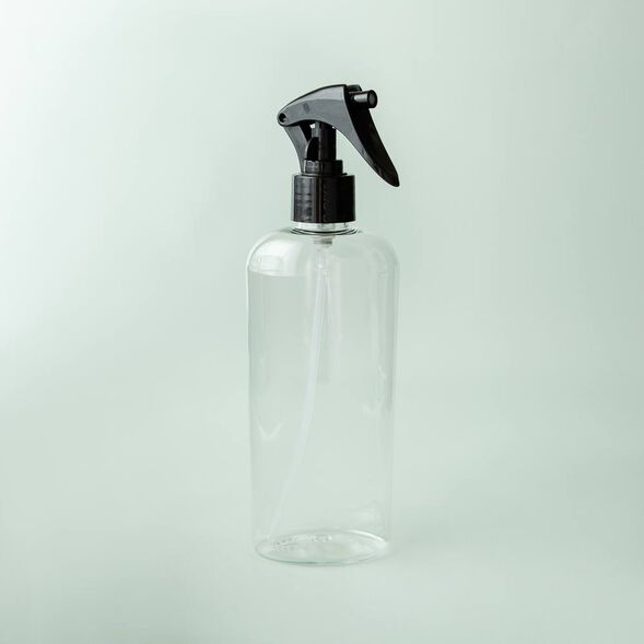 8 oz Clear Oval Bottle with Black Trigger Spray Cap