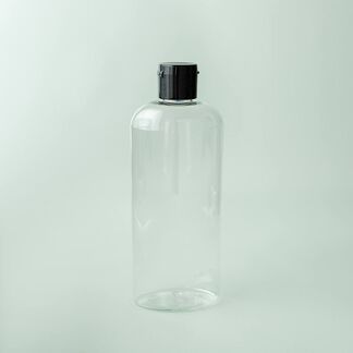 8 oz Clear Bottle with Black Flip Cap - 1