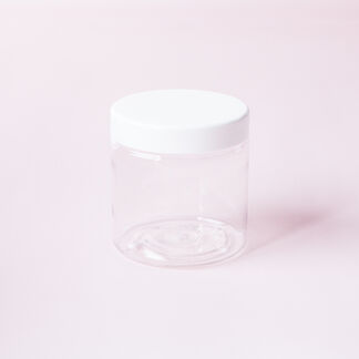 4 oz Clear Jar with White Cap - 1