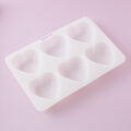 6 Cavity Heart Silicone Mold for Soap Making